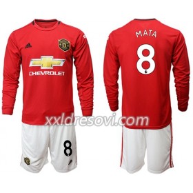 Manchester United Mata 8 Domaći Dječji Komplet Dresovi za Nogomet 2019-2020 Dugim Rukavima (+ kratke hlače)